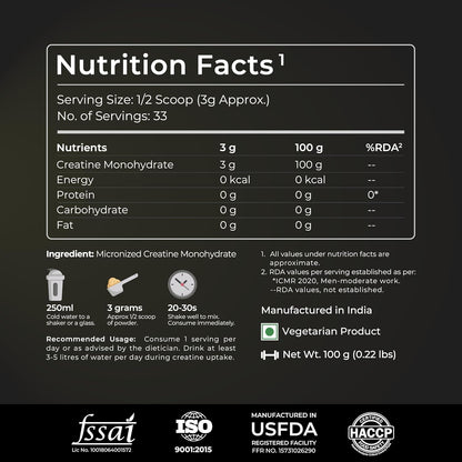 Nutrition facts label for a supplement product on a black background