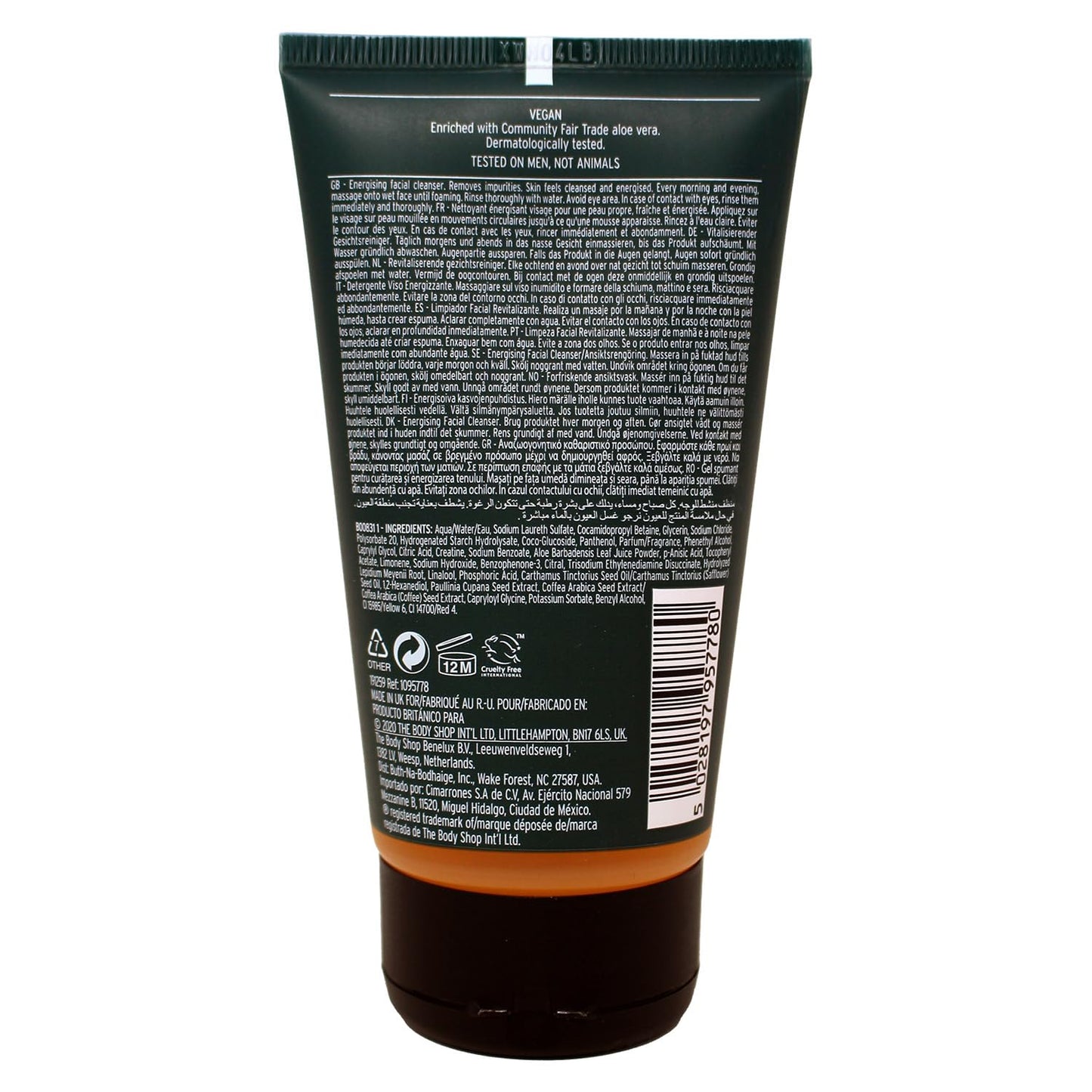 The Body Shop Guarana And Coffee Energising Cleanser For Men, 150 Ml