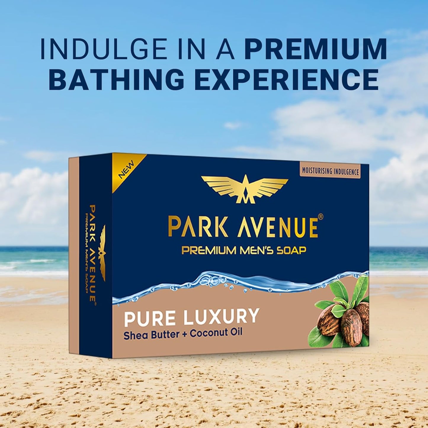 Park Avenue Premium Men’s Soaps for Bath – Pure Luxury | 125g (Pack of 4) | Enriched with Shea Butter & Coconut Oil | Grade 1 Soap | For All Skin Types