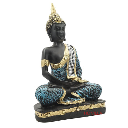 Polyresin Sitting Buddha Idol Statue Showpiece for Home Decoration, Pooja Room, Office Desk, Living Room & Gift Items | Meditating Buddha Figurine for Spiritual & Zen Décor