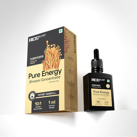 Ace Blend Energy Shroom Concentrate | Cordyceps Mushroom Extract Liquid | 30ml, 30 servings | 10:1 Concentrate | Ultrasonic Extracted Mushroom Blend | Daily Supplement | For Engery & Stamina