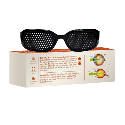Jiva Dhyan Chakshu | Pin Hole Glasses Designed on Ayurvedic Tratak Principle | Trains and Strengthens Eye Muscles and Improves Vision Naturally | Soothes Irritation & Redness