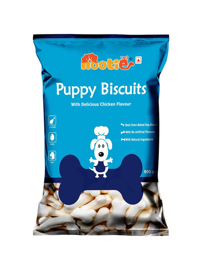 Nootie Puppies Biscuits with Milk & Cheese Flavour for Puppies and Yound Adults Protein-Rich, Highly Digestible, and Nutrient-Dense Dog Treats, Breeds & Sizes - 900g