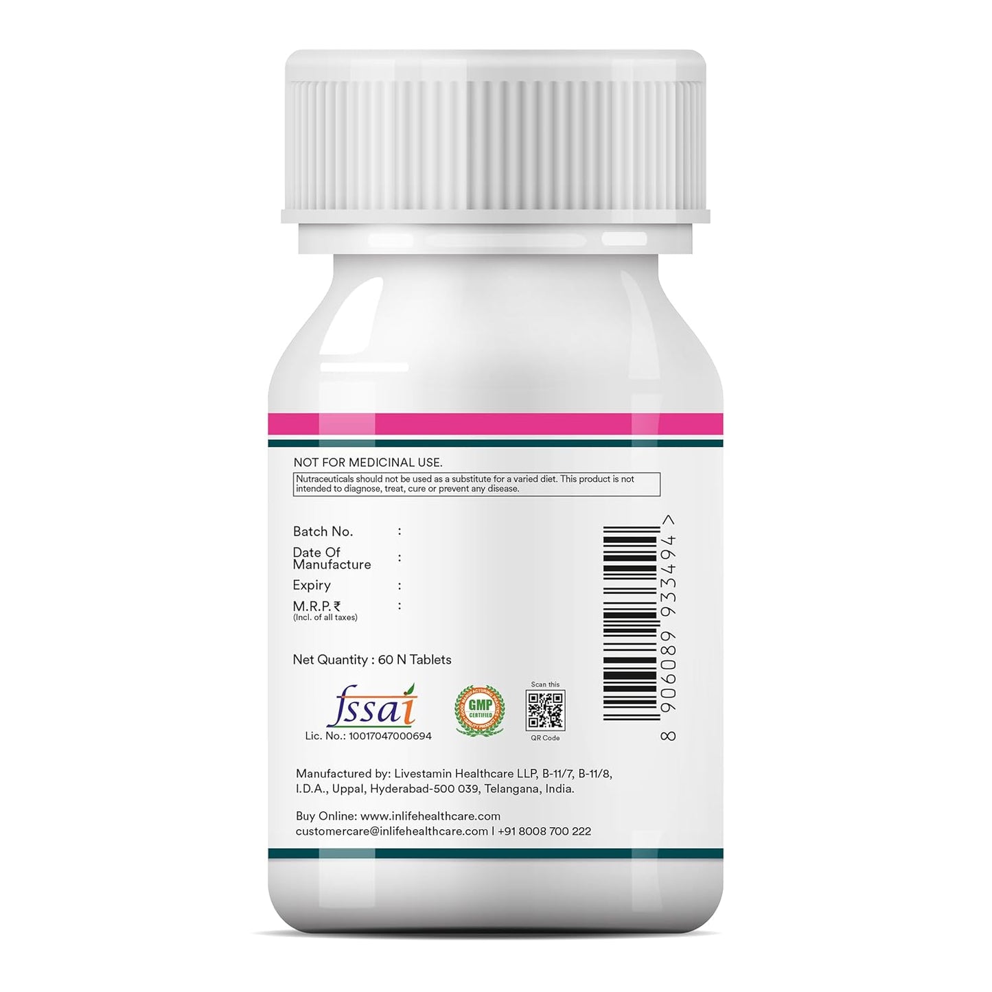 INLIFE Women's Multivitamin Tablets | 60 Tablets | Enriched with Zinc, Vitamin C, Vitamin D, and Essential Multiminerals | Supports Immunity and Energy Levels (Pack of 1)