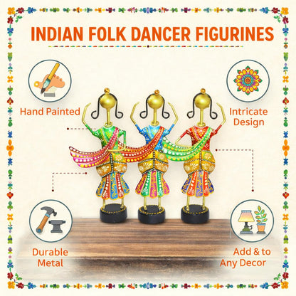 CraftVatika Home Decoration Items for Living Room, Rajasthani Dancing Lady Showpiece, Aesthetic Home Decor for Living Room Tabletop Wedding Anniversary Home House Warming Gifts Bew Home