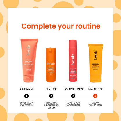 Foxtale SPF 50 Vitamin C Glow Sunscreen with PA++++ & Niacinamide | Lightweight | Fast Absorbing | UVA and UVB Filters | Prevents Tanning | No White Cast | Non-Greasy | For Men & Women | All Skin Types | 50 Ml
