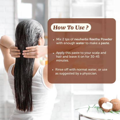 Neuherbs Reetha Powder For Hair - 100g | Hair Pack For Hair Growth, Cleansing & Nourishment | 100% Pure & Natural With No Added Preservatives