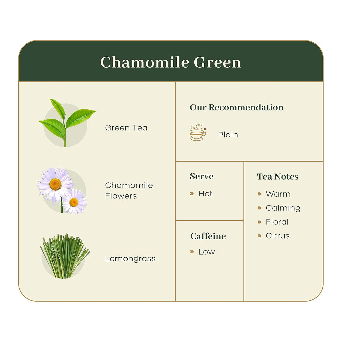 McLeod Russel 1869 - Chamomile Green Tea | 100g | Long Leaf Green Tea | 100% Pure & Natural Chamomile Flower | Better Sleep & Relaxation | 40+ Cups