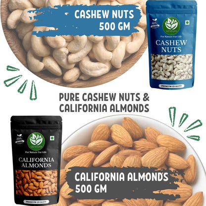 Go Vegan California Almonds | Premium Badam Giri | High in Fiber & Boost Immunity | Real Nuts | Whole Natural Badam
