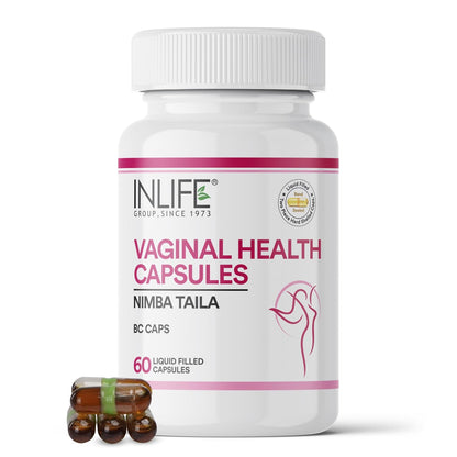 INLIFE Vaginal Health Capsules for Hygiene Support with Neem Seed Oil (Nimba Taila) 500mg | Promote Healthy Odor & Flora - 60 Count