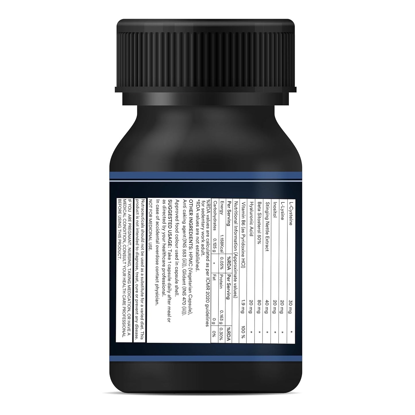 INLIFE Biotin Supplement for Hair | Sesbania, Bamboo Shoot, Bhringraj, Zinc, Vitamin C | for Women Men - 60 Vegetarian Capsules (Pack of 1, 60)