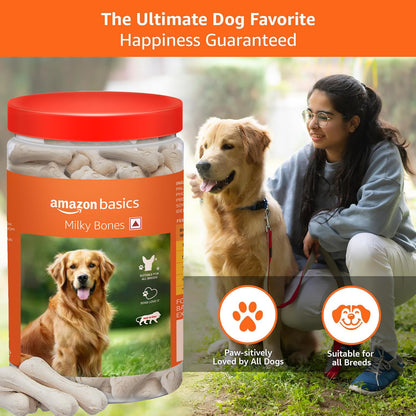 Amazon Basics Dog Calcium Bones | for All Breeds | Milky Bones | 800 g | All Life Stages