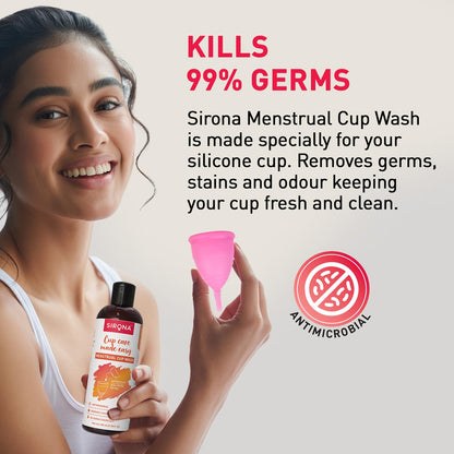 Sirona Natural Menstrual Cup Wash for Women - 100 ml with Rose Fragrance to Wash your Period Cup in a Hygienic Way