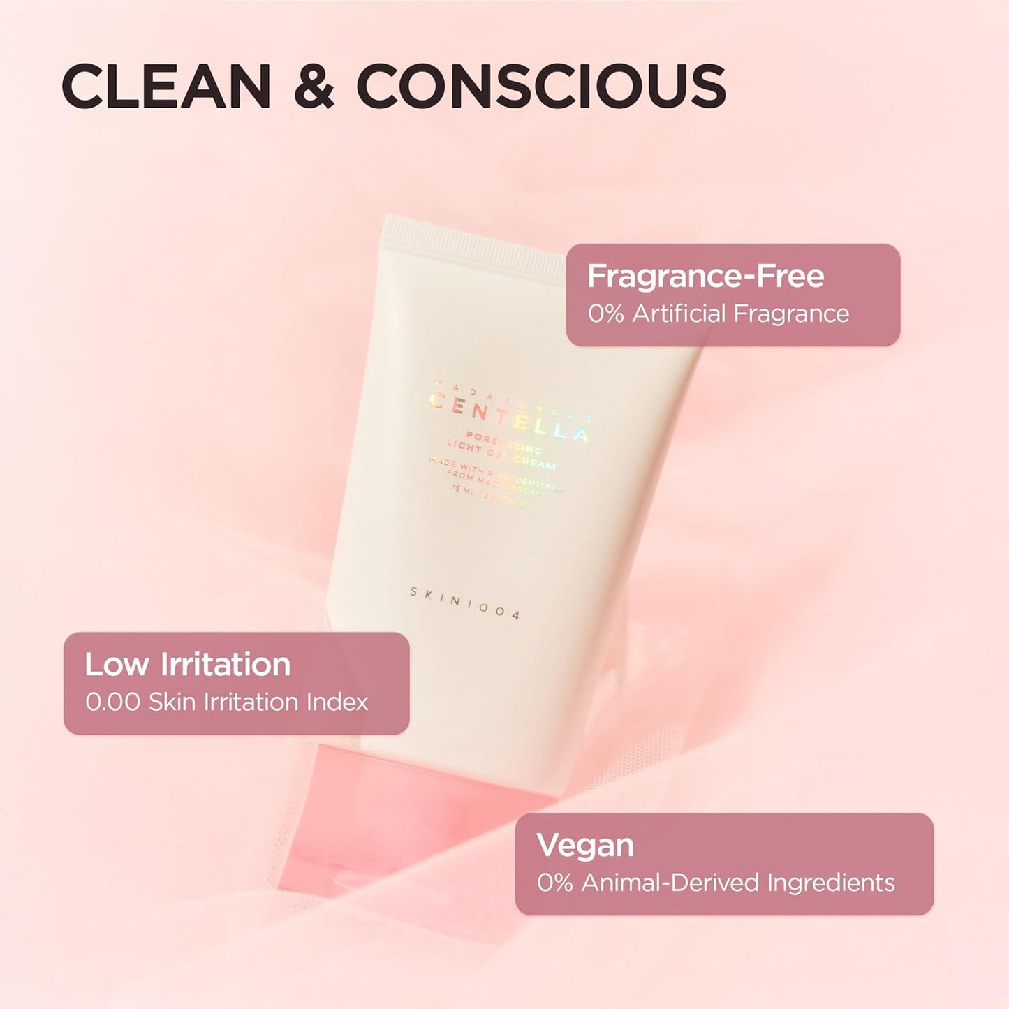 SKIN1004 Centella Poremizing Light Gel Cream | Lightweight Cooling & Hydrating Gel with Niacinamide for Oily & Combination Skin, 75ml