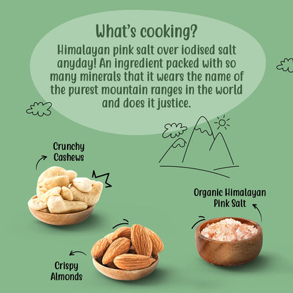 Paper Boat Smoked and Roasted Mixed Nuts with Himalayan Pink Salt, Premium Dry Fruit Mix | Almonds & Cashews, Pouch (200g)