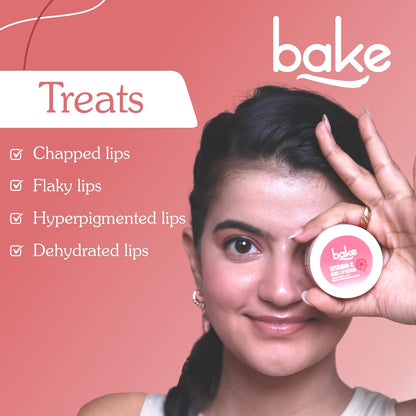 BAKE Vitamin C Lip Scrub | Lip Lightening Scrub for Dark Lips Exfoliation | For Hyperpigmented Lips, Dehydrated Lips, Flaky Lips & Chapped Lips | For Men & Women | 25g