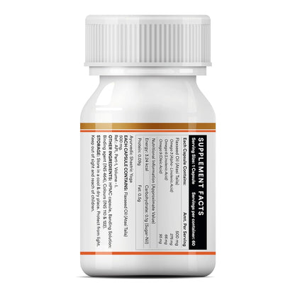 INLIFE Flaxseed Oil Omega 3 6 9 Supplement, Extra Virgin Cold Pressed 500 mg - 60 Vegetarian Capsules (Pack of 1)