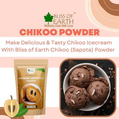 Bliss of Earth 200gm Chikoo (Sapota) Powder Natural Spray Dried for juice, Sake, Smoothies, or making ice cream and cake