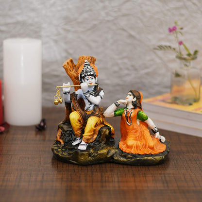 Polyresin Lord Krishna Idol, 5x6x4.5 Inches, Multicolour