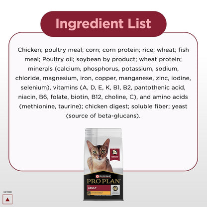 Purina Pro Plan Adult Cat Dry Food with Chicken, 1.2kg Pack | With Chicken, High Quality Nutrition, Complete & Balanced Diet, Essential Vitamins & Minerals