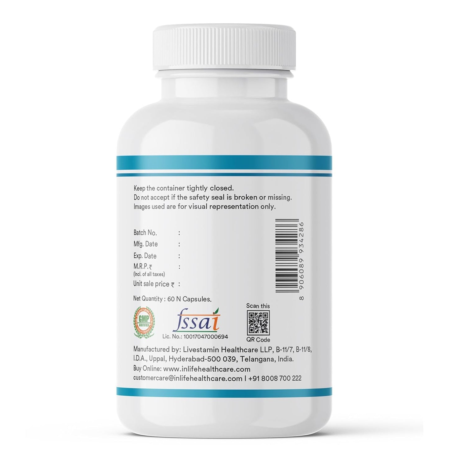 INLIFE Marine Magnesium Supplement 1060mg | Aquamin Mg Naturally Sourced from Red Algae with Zinc Gluconate | Multi-Mineral Complex | Supports Muscle Function, Energy, Metabolism & Daily Wellness | 60 Vegetarian Capsules (60)