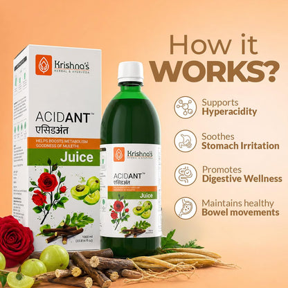 Krishna's Acidant Juice - Helps Boost Metabolism, Goodness of Mulethi, No Added Artificial Flavours & Colors - 1000 ml (Pack of 1)