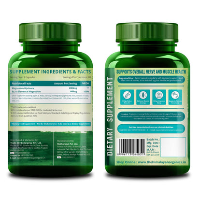 Vlado's Himalayan Organics Chelated Magnesium Glycinate Supplement 2000mg for Men & Women | Magnesium Supplement for Muscle Recovery & Better Sleep I Clinically Proven I For Sleep, Mood, Metabolism, Brain, Heart, Bone - 120 Veg Tablets