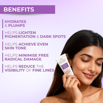 Ageless Glow Cream 3-in-1 Moisturizing, Brightening & Collagen Boosting Face Cream with Hyaluronic Acid, Kojic Acid, Vitamin C & E For All Skin Types 75g