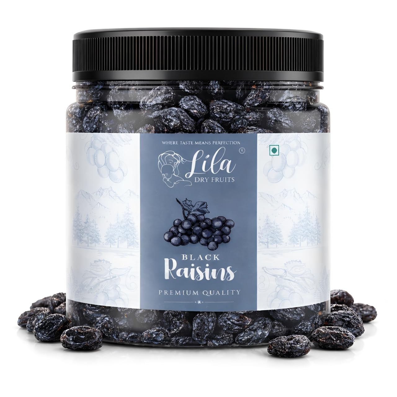LILA DRY FRUITS Kali Kismis Seedless Afghani Black Raisins Delicious Healthy Snacks | Naturally Sweet Kishmish for Daily Use High in Antioxidants Munakka DryFruit for Cooking Perfect for Giftings