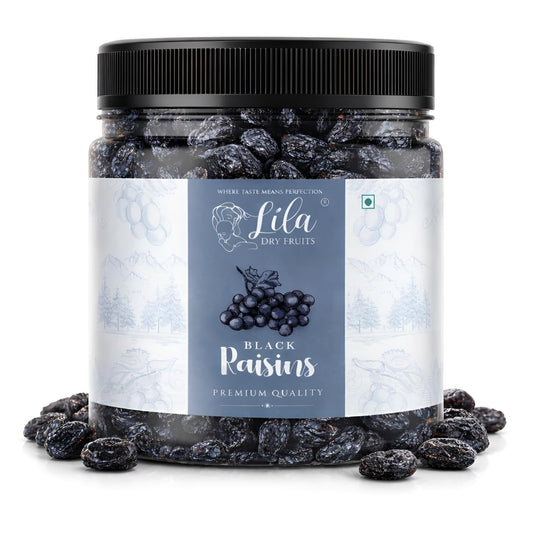 LILA DRY FRUITS Kali Kismis Seedless Afghani Black Raisins Delicious Healthy Snacks | Naturally Sweet Kishmish for Daily Use High in Antioxidants Munakka DryFruit for Cooking Perfect for Giftings