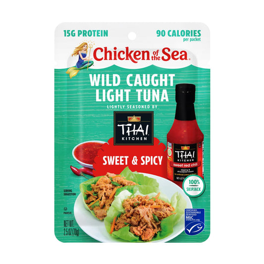 Chicken of the Sea Wild Caught Light Tuna, Sweet & Spicy, 2.5 oz. Packet