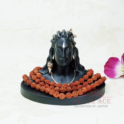 Adiyogi Shiva Statue for Car Dash Board, Pooja & Gift, Mahadev Murti, Idol, Lord Shankara Home Office Decor (Adiyogi with Rudraksha Mala), Resin