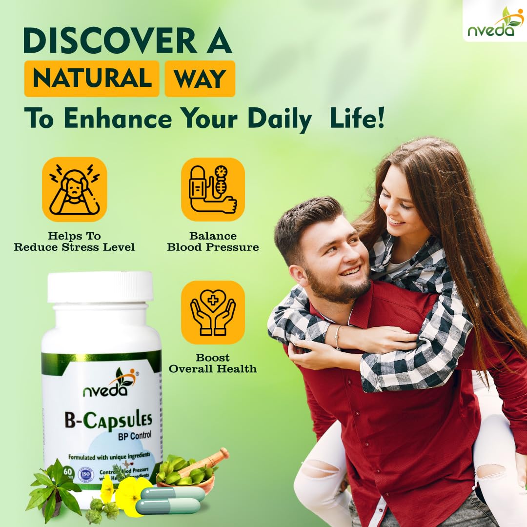 Nveda B Capsules for BP Support, Ayurvedic Product to Support Healthy Blood Pressure Levels, 60 Capsules