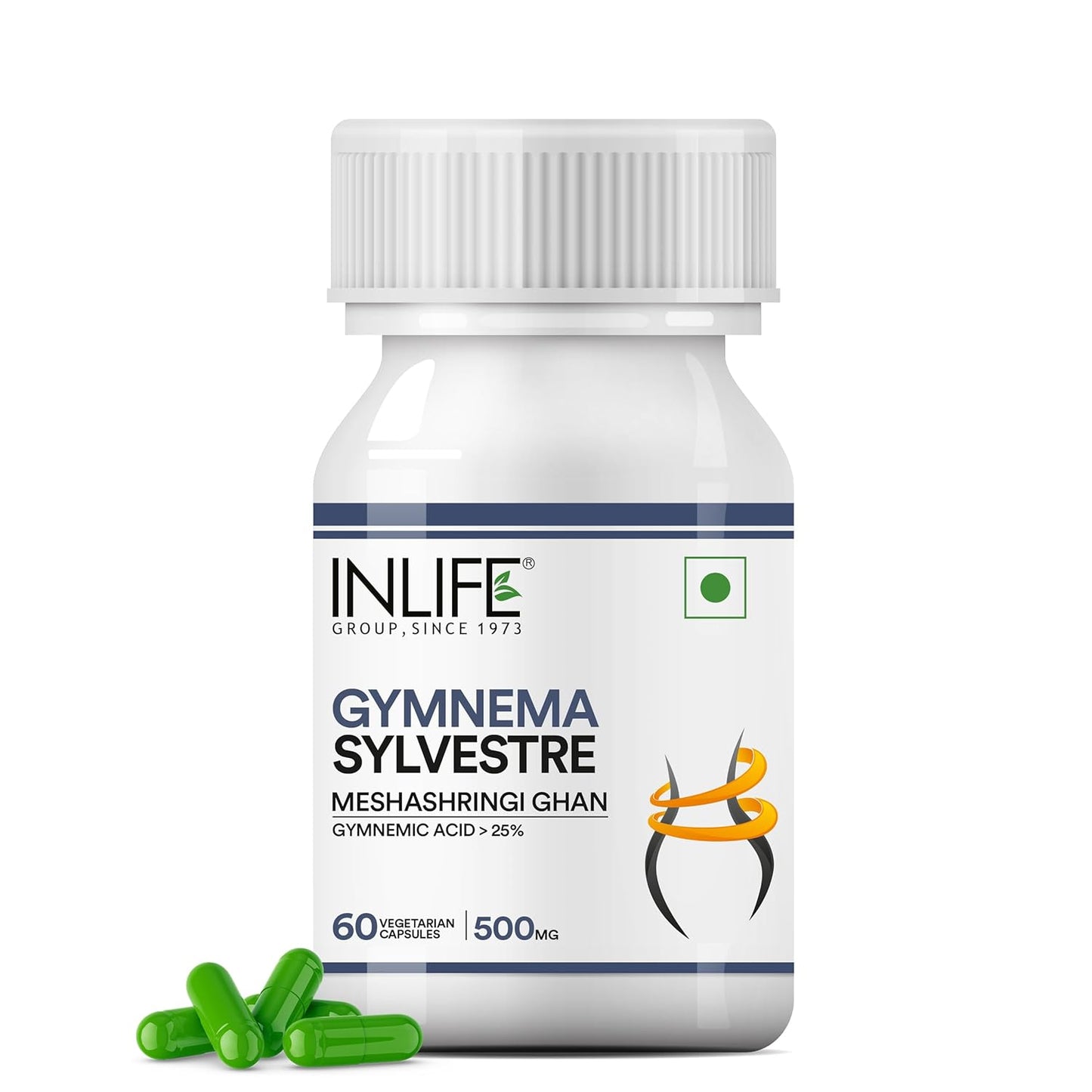 INLIFE Gymnema Sylvestre Capsules 500mg | Ayurvedic Herbal Supplement for Blood Sugar Wellbeing - 60 Vegetarian Capsules (Pack of 1, 60)