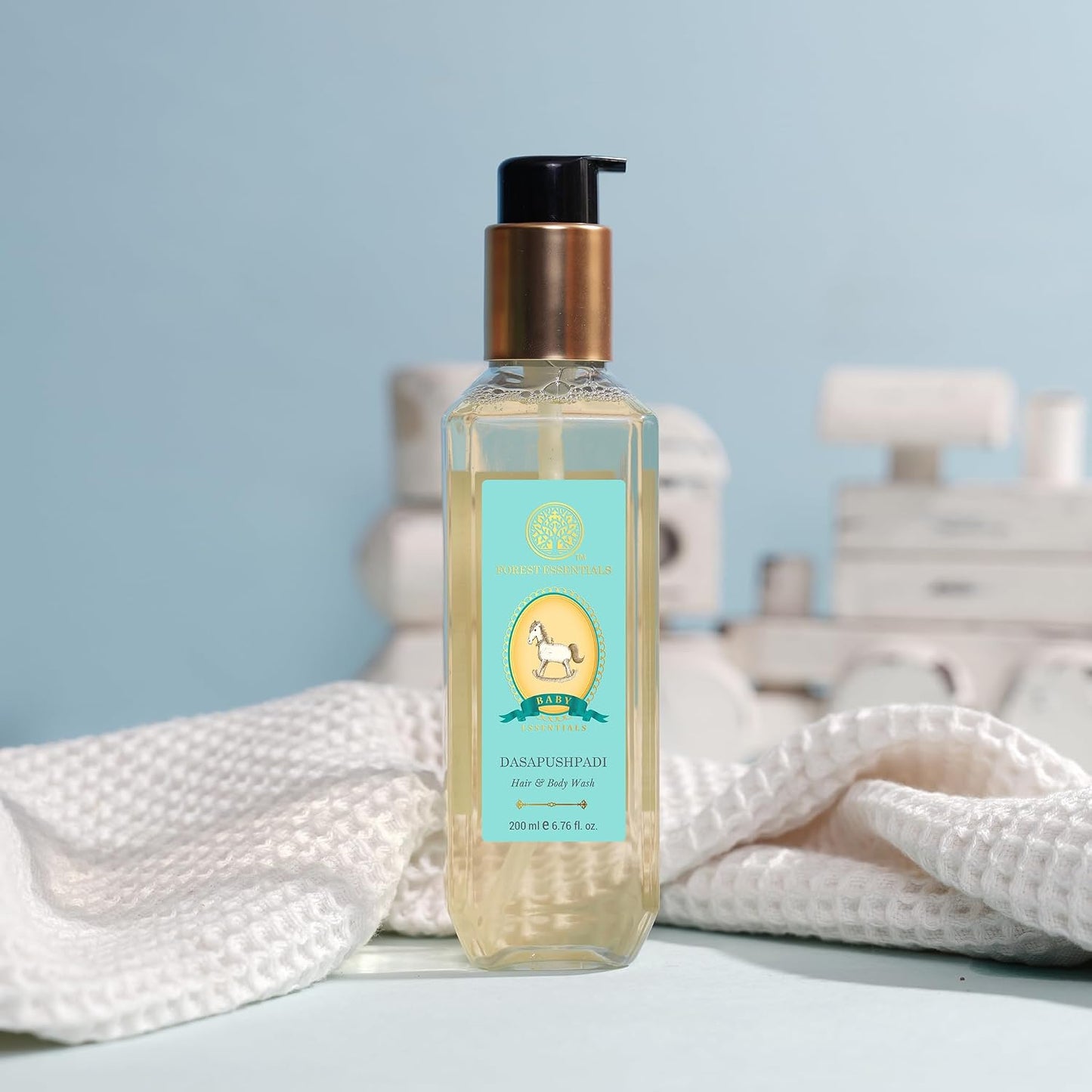 Forest Essentials Baby Hair & Body Wash with 10 herbs specially for baby care to gently cleanse & replenish delicate skin | Sulphate & Paraben Free