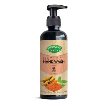 Zerodor Care Natural Hand Wash Liquid | 400ML | (Halid & Tulsi Extracts) Skin Friendly | Natural,Plant Based | Non toxic |