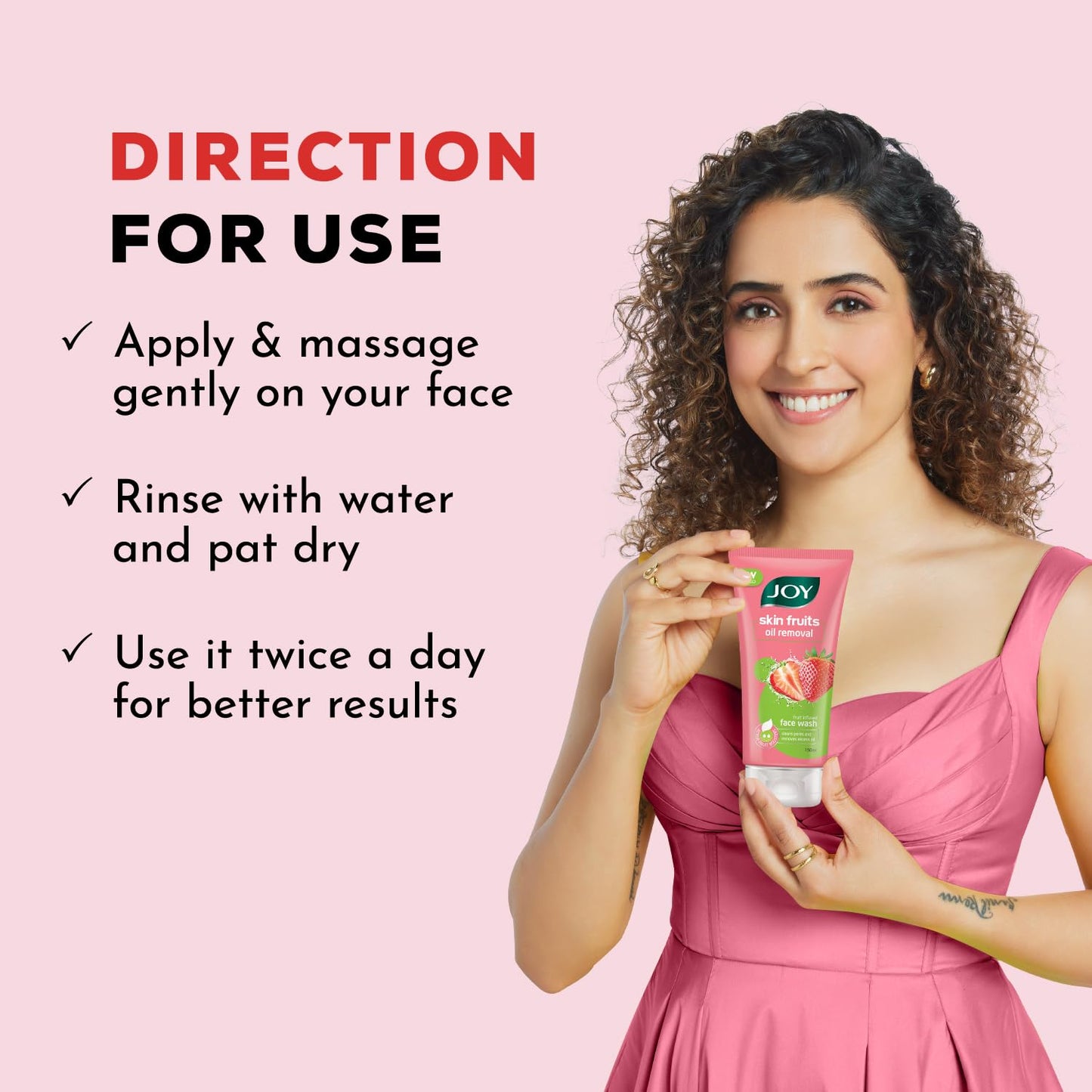 Joy Skin Fruits Strawberry Oil Removal Face Wash, 150ml | Fruit-Infused Formula for Oily & Combination Skin | Deep Cleansing Gel That Removes Excess Oil & Unclogs Pores