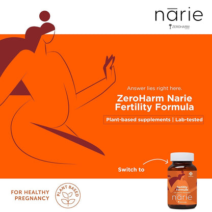 ZEROHARM Narie Fertility Formula Tablets | Natural Conception | Healthy Pregnancy | Prevents Pregnancy Complications | Shatavari, Jivanti, Shivalingi, Chaste Berry & Black Cohosh | 60 Veg Tablets