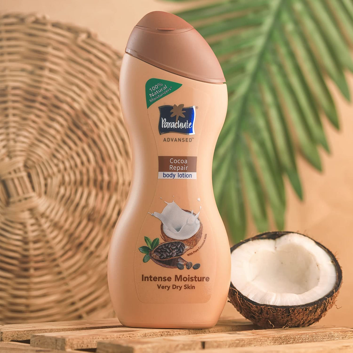 Parachute Advansed Cocoa Repair Body Lotion with Pure Coconut Milk & Cocoa Butter | 10 Layer Deep Action | 72 Hr | Moisturizer | Intense Repair for Extra Dry Skin | For Women | 400ml | For Winter | Daily Use