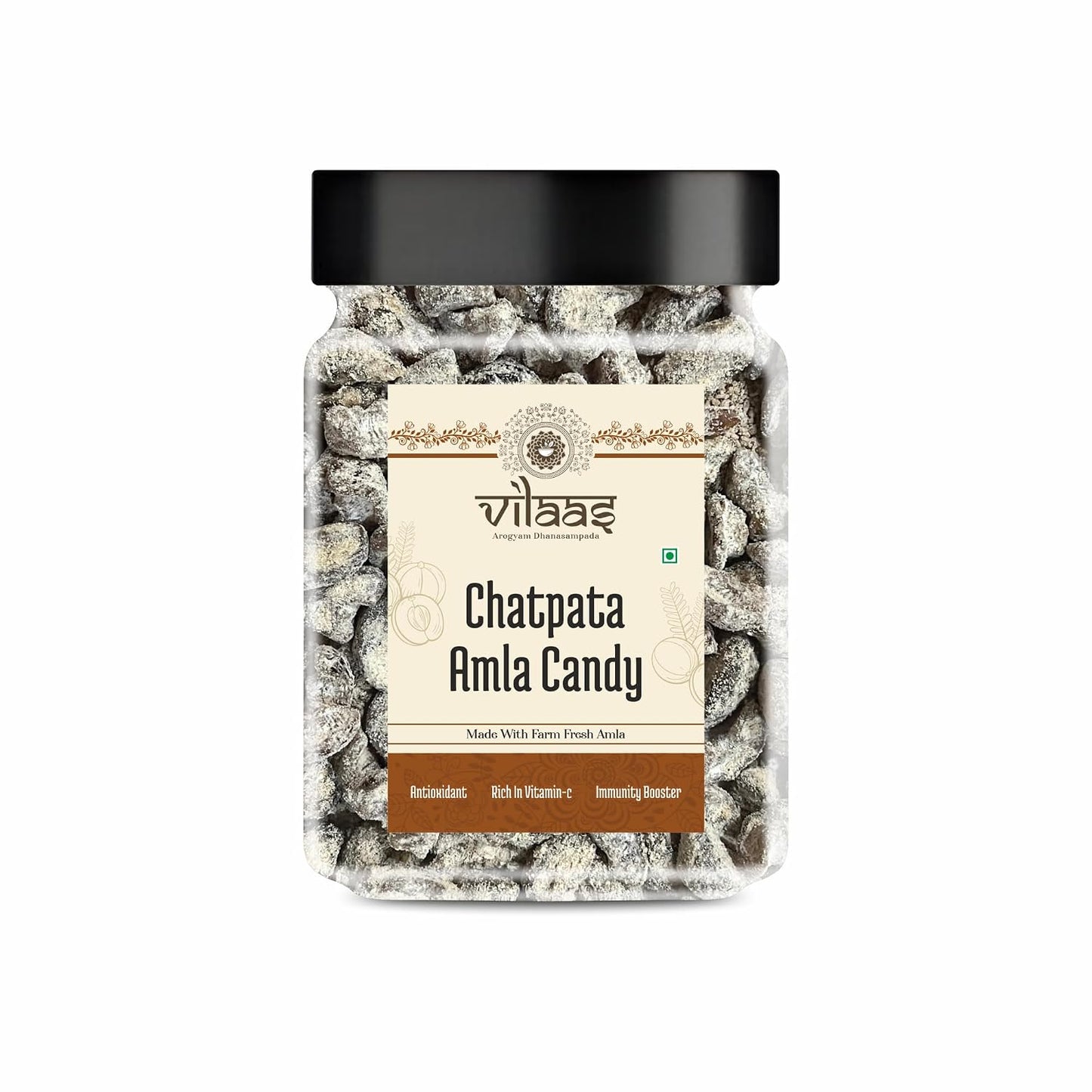 Vilaas Chatpata Amla Candy Tangy Sweet Indian Gooseberry for Eating Low Processed Sugar Free Amla All Natural Ingredients After Meal Mouth Freshener Mukhwas No Artificial Preservatives