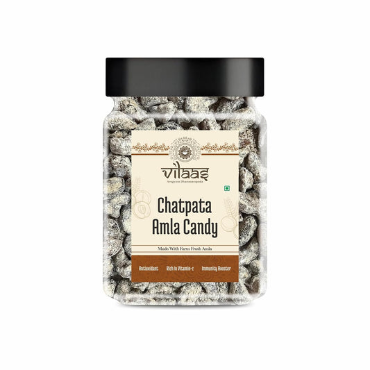 Vilaas Chatpata Amla Candy Tangy Sweet Indian Gooseberry for Eating Low Processed Sugar Free Amla All Natural Ingredients After Meal Mouth Freshener Mukhwas No Artificial Preservatives