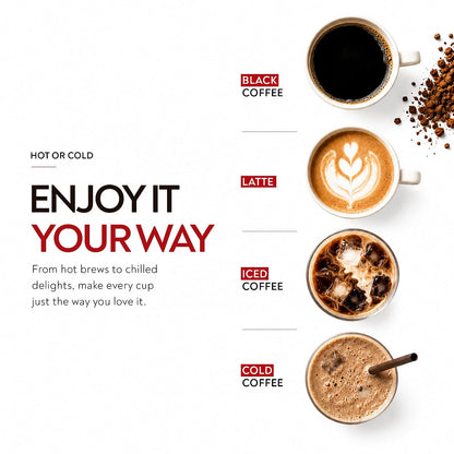 IKIE Classic Instant Coffee Powder 100g | 100% Arabica | Original Freeze-Dried | No Chicory | Cafe Stlye Hot or Cold Coffee, Black coffee, Cappuccino, Latte