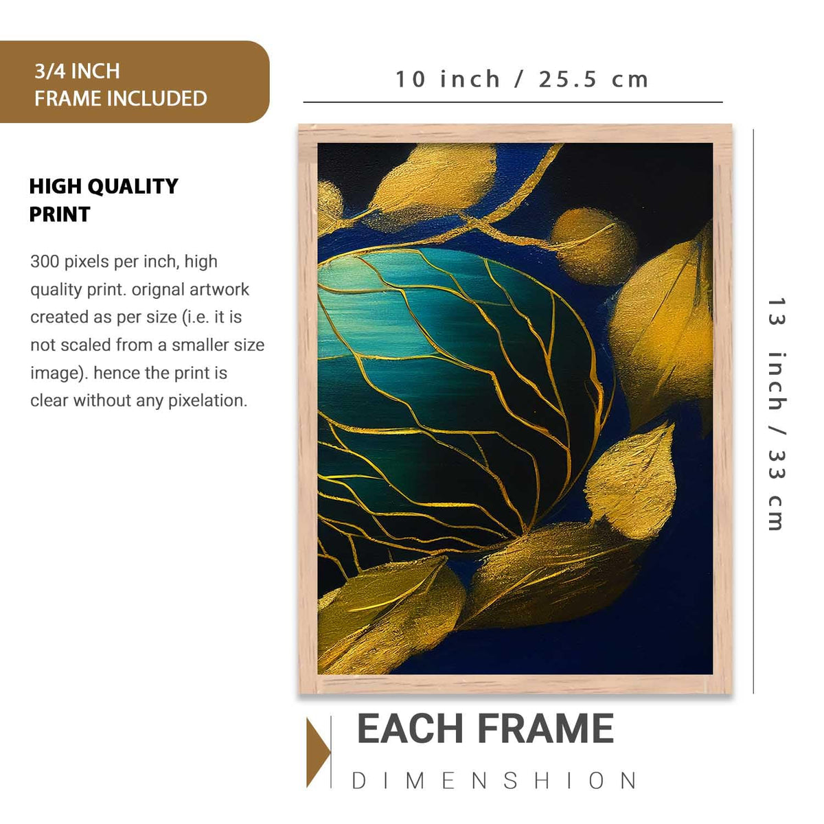 Painting for Wall Decoration - Modern Art Wall Decor Framed Painting for Living Room Bedroom - Framed Wall Posters/Paintings with Frame Set of 3 (Art 2, 10x13 inch)