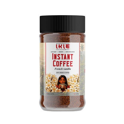 IKIE French Vanilla Instant Coffee Powder 100g | 100% Arabica | Rich Creamy Vanilla Flavour | No Chicory | 50 Cups | Cafe Style Coffee in seconds