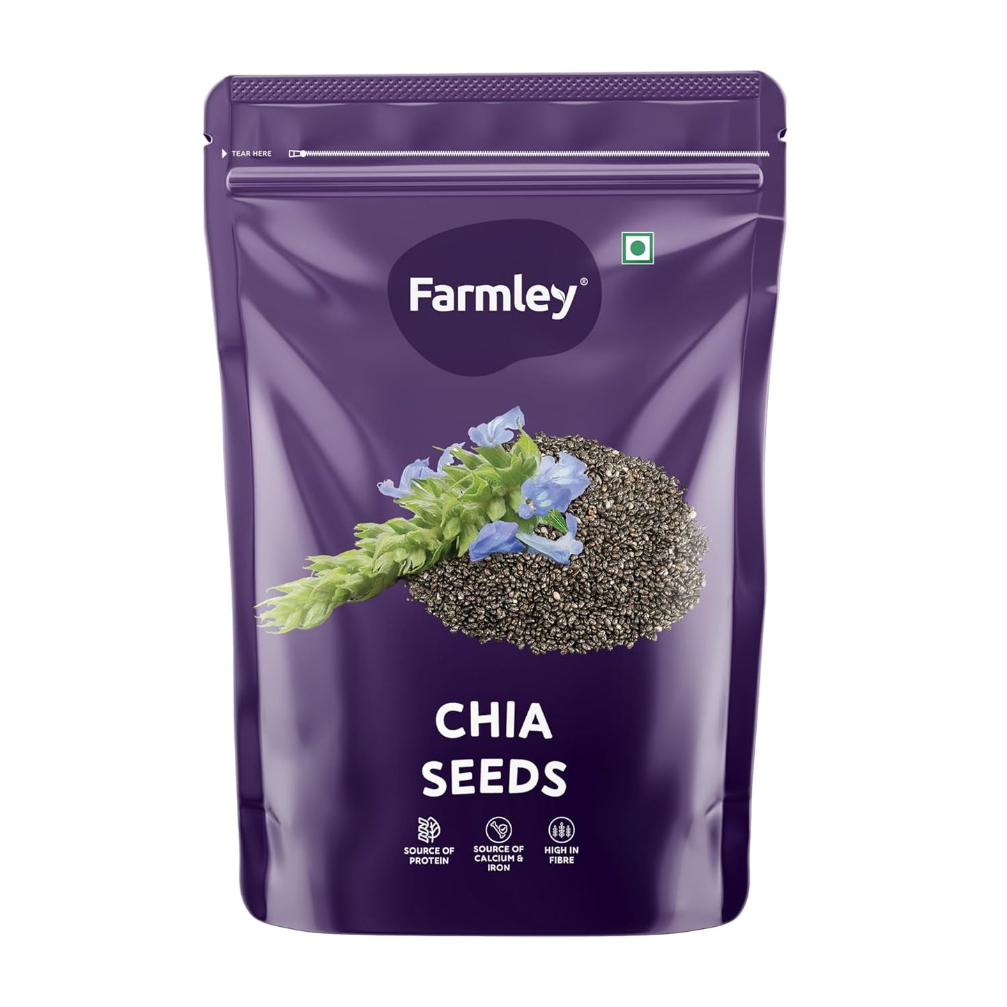 Farmley Chia Seeds 200g I Seeds for Eating | Seeds for Weight Management | Rich in Calcium, Protein & Fibre (Pack of 1)