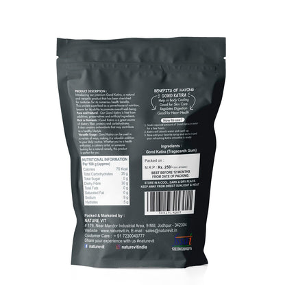 NatureVit Pure Gond Katira (Edible Almond Gum) | High Cooling Properties | Natural Tragacanth Gum Superfood | Calcium · Magnesium · Protein