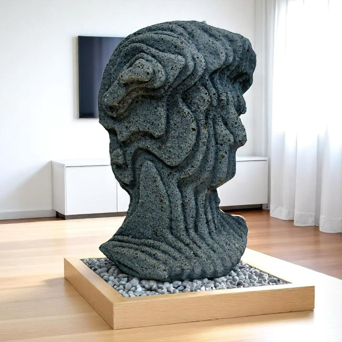 Resin Roman Man Bust Statue (6.5 Inch) | Decorative Sculpture & Figurine for Home Decor | Modern Tabletop Showpiece for Living Room, Bedroom, Office, Gifting, Shelf & Bookshelf, Black