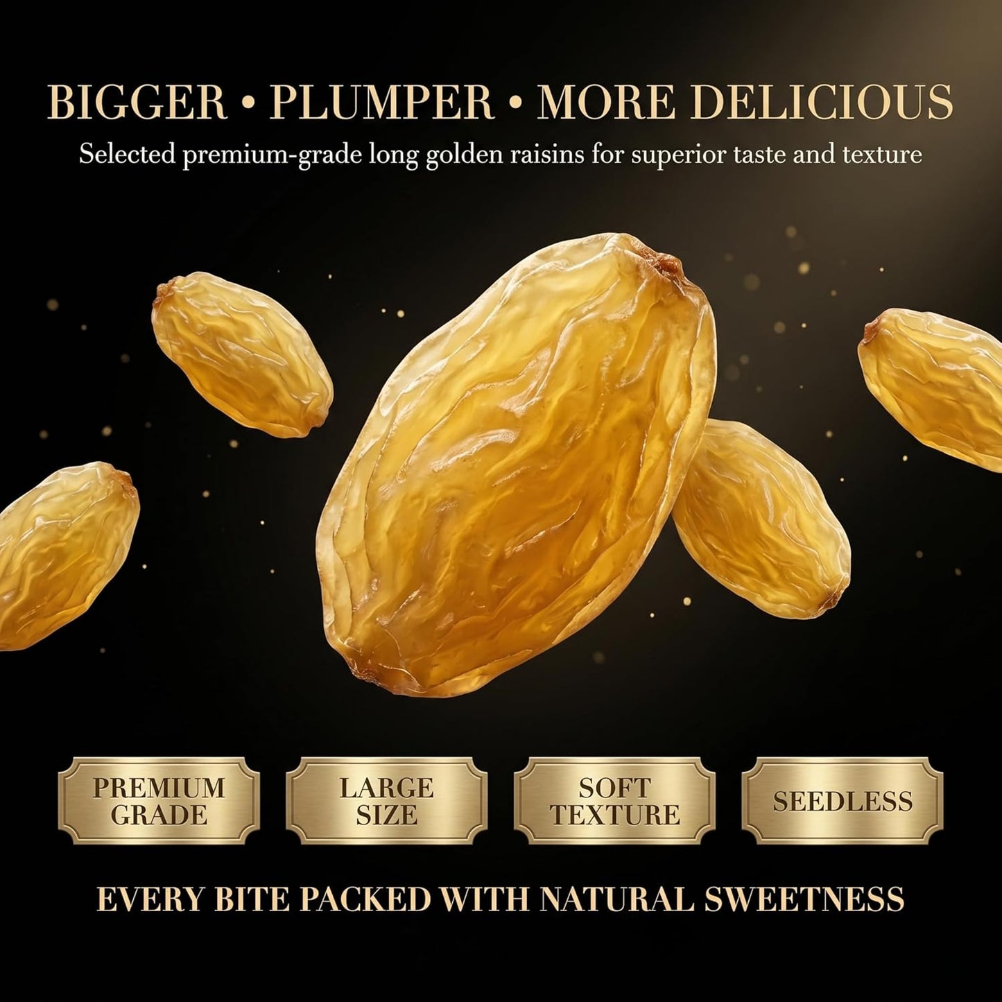 Forest Found Greek Seedless Golden Raisins | Large Golden Kishmish | Natural Dried Grapes for Energy | High Antioxidant Kishmish for Immunity & Skin Health
