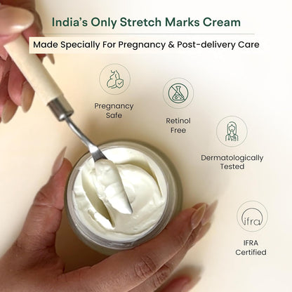 Healofy Stretch Marks Cream for Pregnancy & Post-Delivery | Reduces Stretch Marks & Scars | Blend of Oil & Butters | With Aloe Vera, Shea. Cocoa, Coconut & More| Pack of 1-100 grams