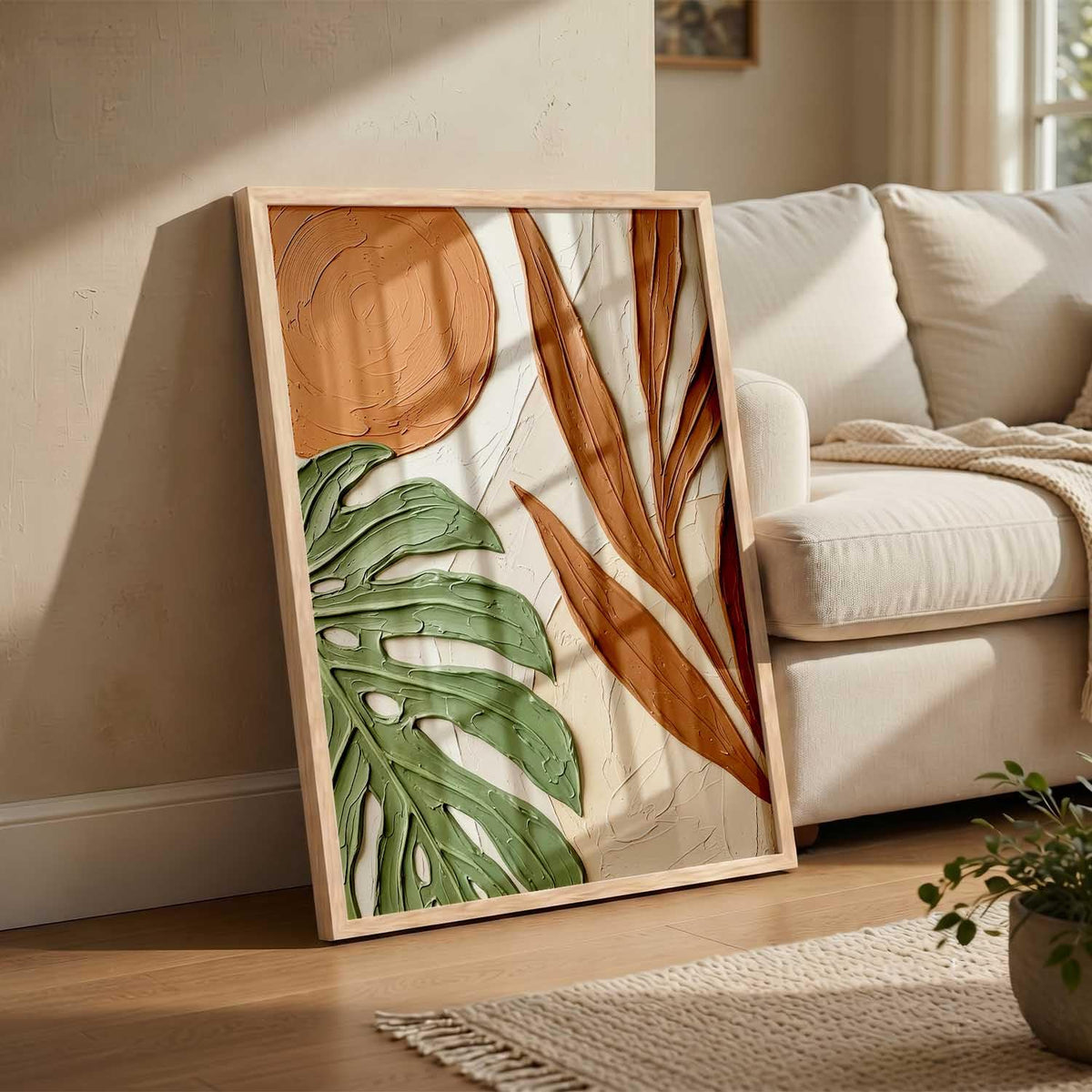 Aesthetic Botanical Art Home Decoration Painting | Boho Paintings With Frame For Living Room Bed Room Hotel Wall Decor Digital Reprint (19x25 inch)